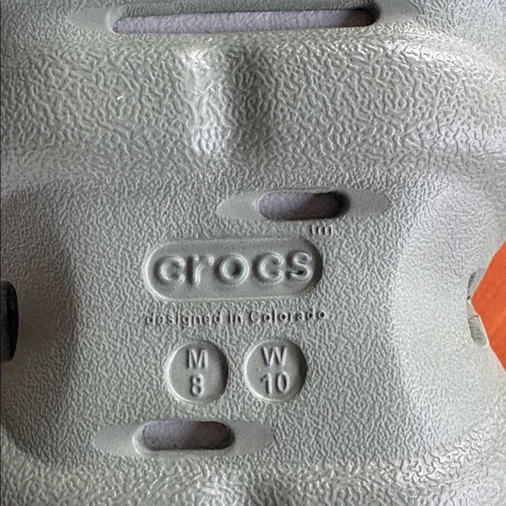 CROCS Echo Ripstop Moss Green Clog with Neon Yellow Heel Strap M8 W10 - Picture 9 of 10